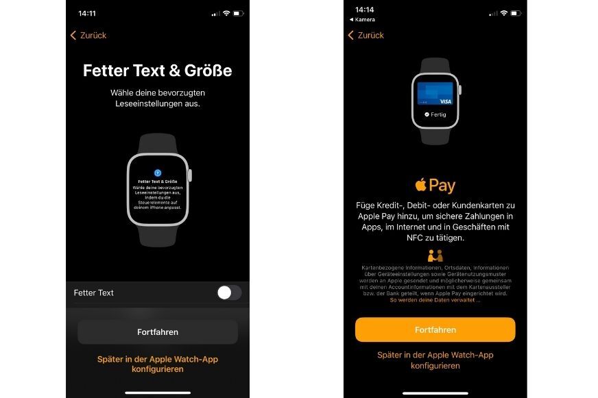 Man sieht die Watch App auf dem iPhone. 